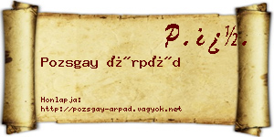 Pozsgay Árpád névjegykártya