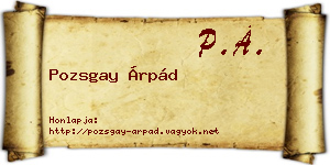 Pozsgay Árpád névjegykártya